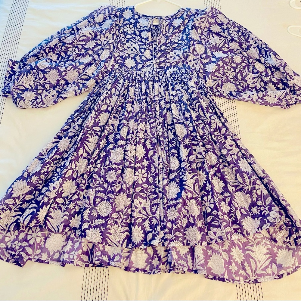 Daughters of India Kyra Mini Dress in Blue Iris Size S